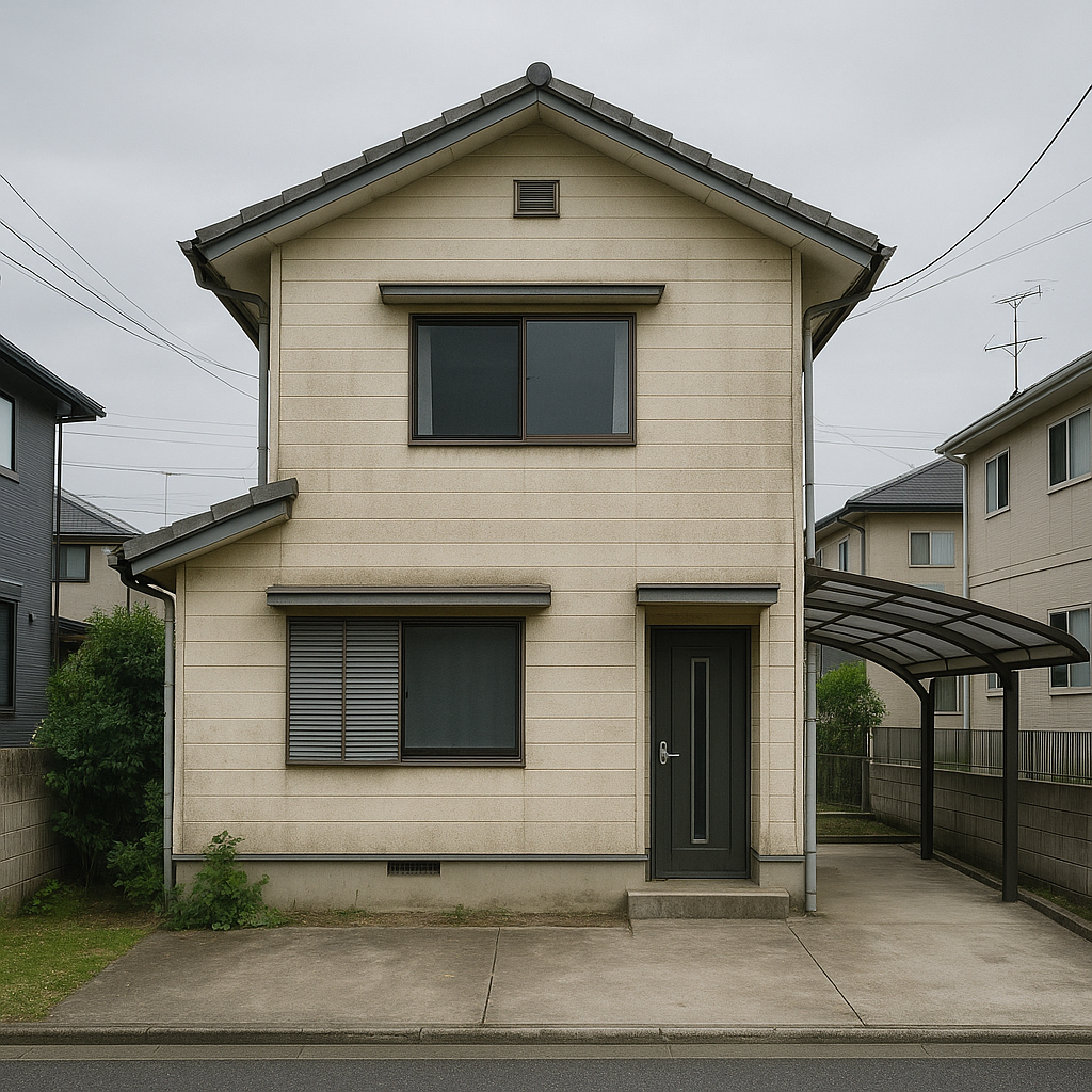 施工前の外壁（色あせ・ひび割れ）